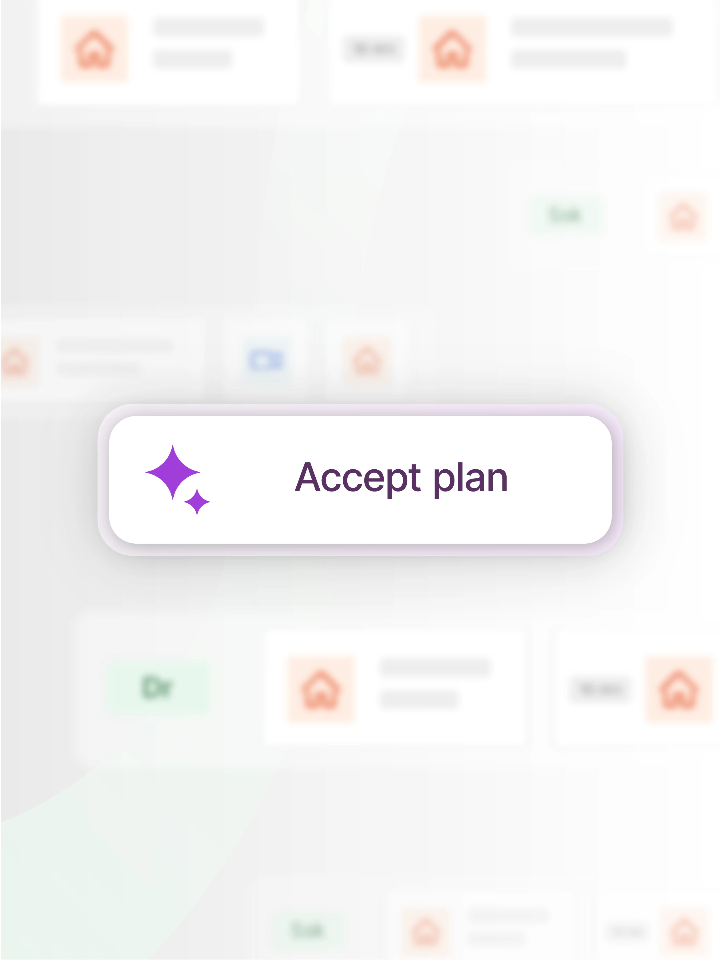 User interface with an 'Accept plan' button for automated care scheduling based on AI-powered planning